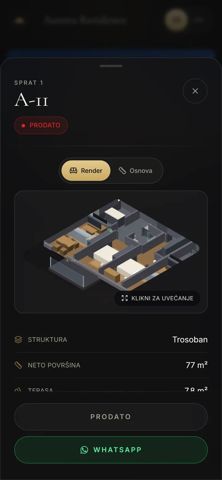 Prikaz na telefonu